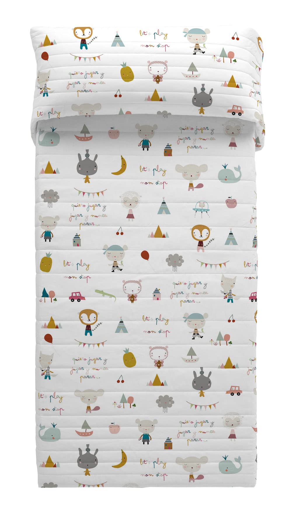 HACIENDO EL INDIO Colcha Bouti Reversible Jugar Cama 90