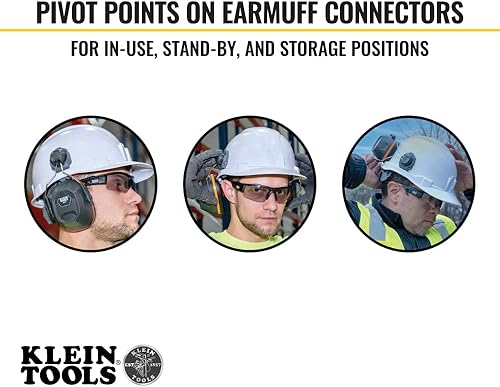 Miniatura 3 de Klein Tools 60532 orejeras con tapa y accesorio para casco de seguridad, 26dB NRR para construcción, fabricación, mantenimiento
