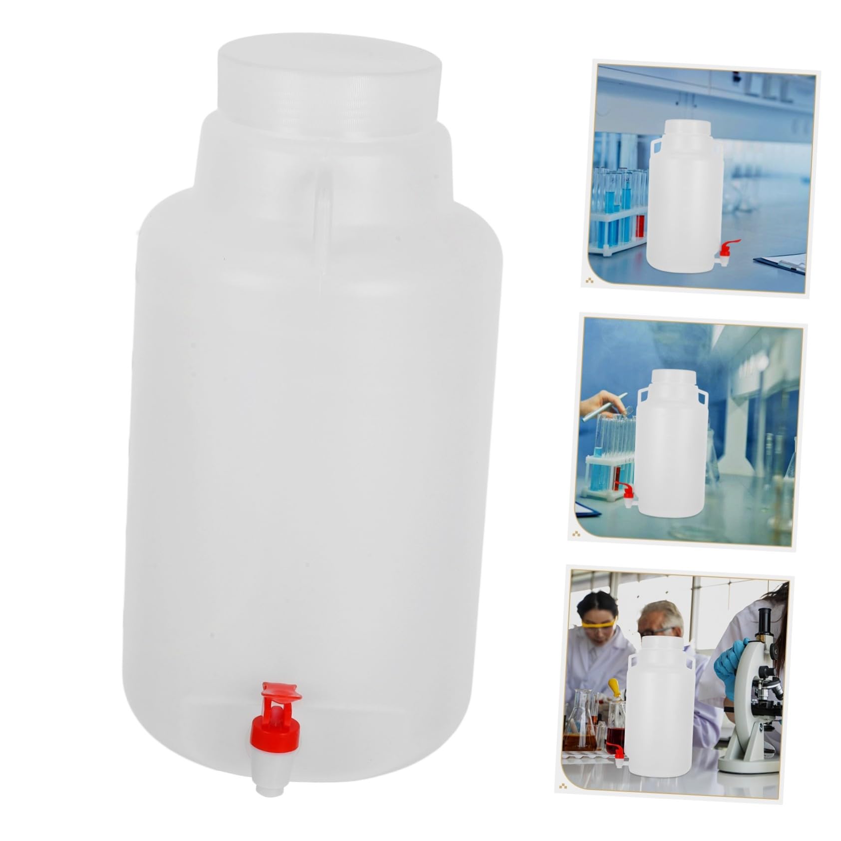 Botella de Laboratorio con Grifo Plástico Envase Dispensador Seguro y Transparente para Reactivos Diseño Antileak para Almacenamiento Fiable