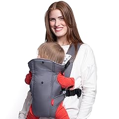Nuby Classic Baby Carrier: Newborn to Toddler |Face-in and Face-Out Carrier | Grey | Lightweight & Comfortable |Removeable Baby Drool Bib | 8-35 lb. (3.6-14 kg)