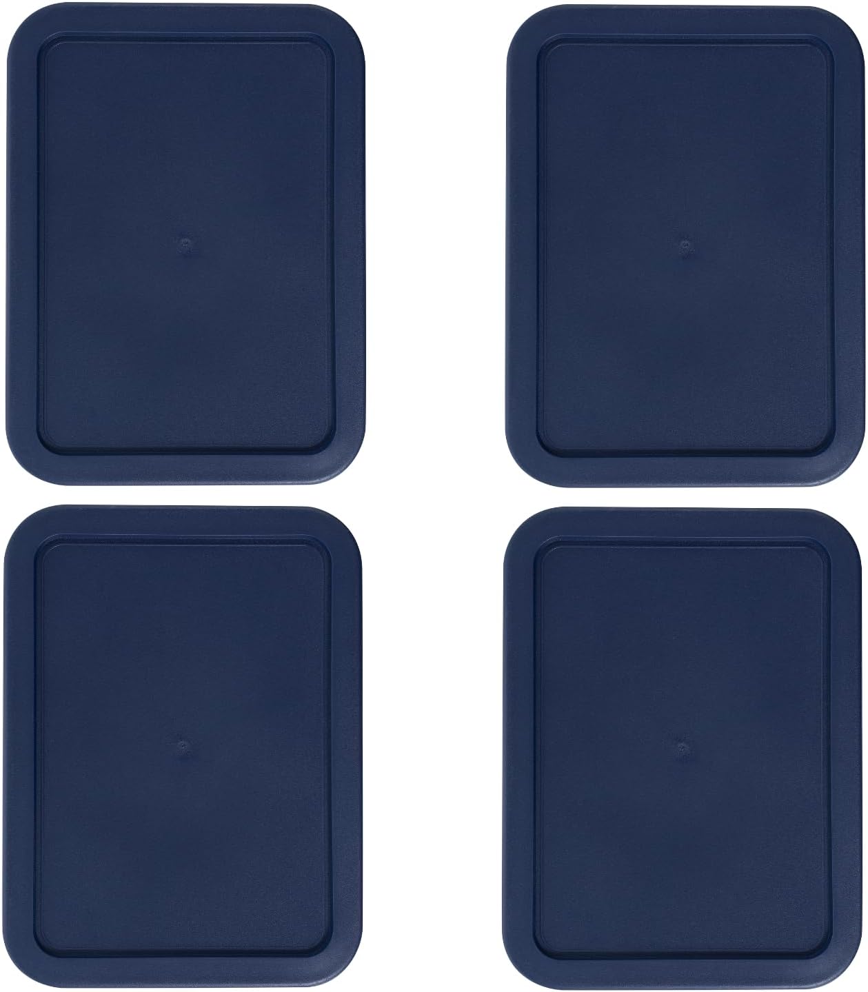 Replacement Lids for Pyrex 11-Cup (9.75 x 8-Inch) Rectangular Glass Food Storage Container Covers (for 7212/7212-PC) - BPA-Free, Navy, 2-Pack