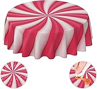 Vista 87 de YETTA YANG Paño de Mesa Redondo de Dulce de Chupachups Gótico en Negro y Blanco de 60 Pulgadas, Cubierta de Mesa Decorativa de Tela para Mesas
