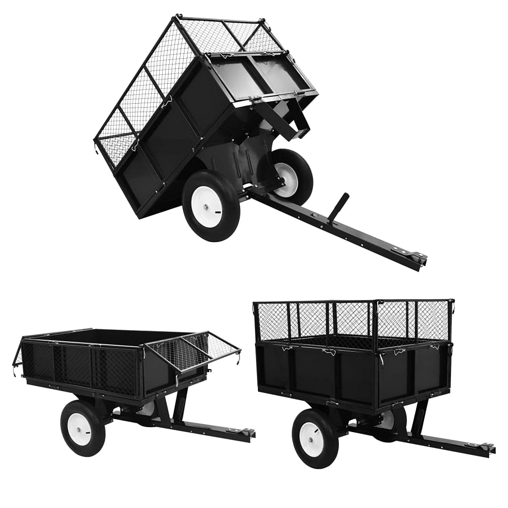 vidaXL - Rimorchio ribaltabile per tosatrice da prato, carico 300 kg