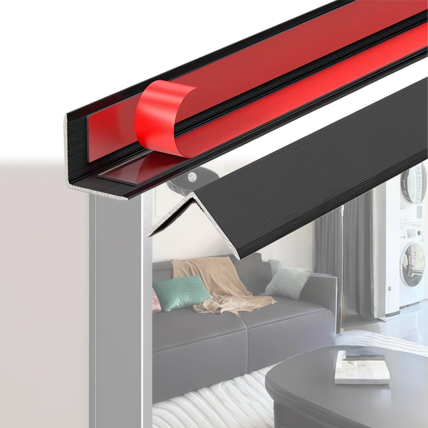 Alu Winkelprofil Bodenübergangsstreifen Eckschutzleiste L-Form, selbstklebend, 10x10mm, 1.2m-12m in 1.2m-Stücken, Kantenschutz für Wand & Boden, Fliesenübergang, Sockelleiste(A,10.8m*10mm*10mm)
