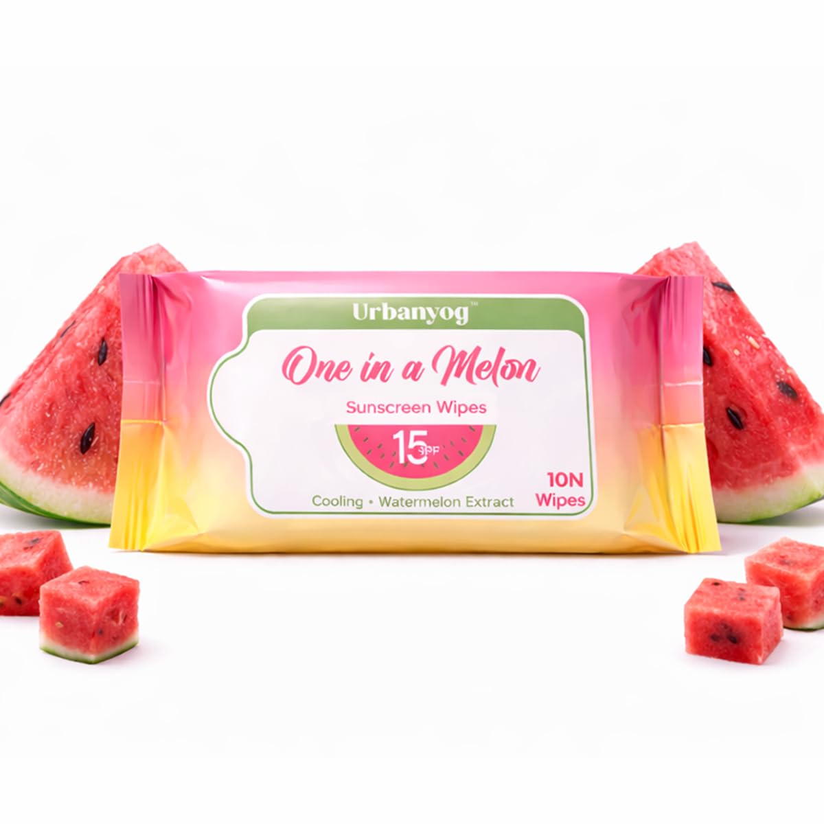 Urbanyog One in a Melon Sunscreen Wipes | Makeup Remover Wipes | SPF 15 Sun Protection | With Watermelon, Vitamin E & Glycerin | Cooling, Refreshing & Hydrating | For Face & Body | Travel Friendly | 10 Pcs-picture-41