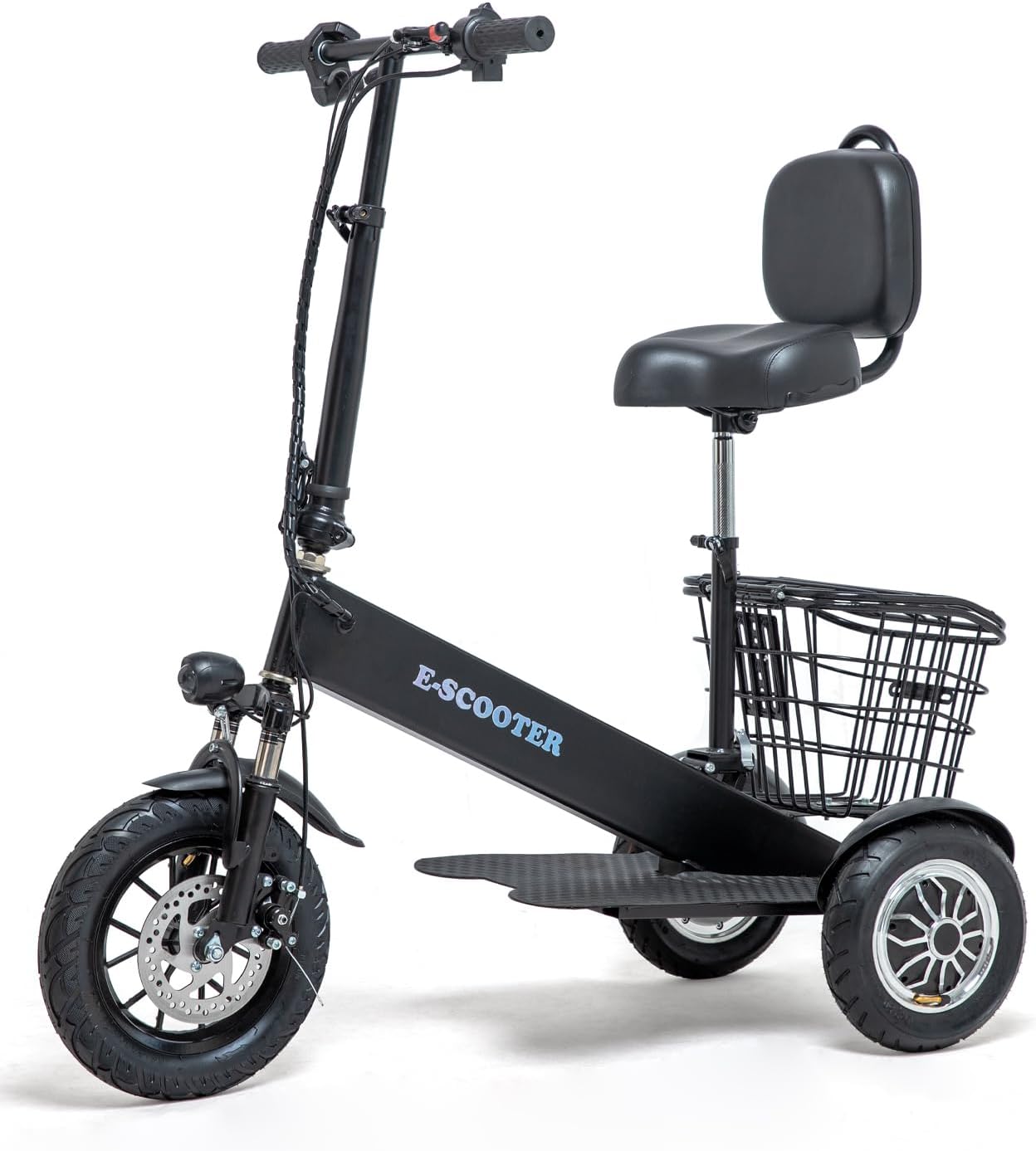 3 Wheel Mobility Scooter, Electric Power Mobile Wheelchair for Seniors Adult, Powered Mobility Scooters with LED Headlights and Basket, All-Terrain Pneumatic Tires, 30°Climbing, 330lbs Capacity