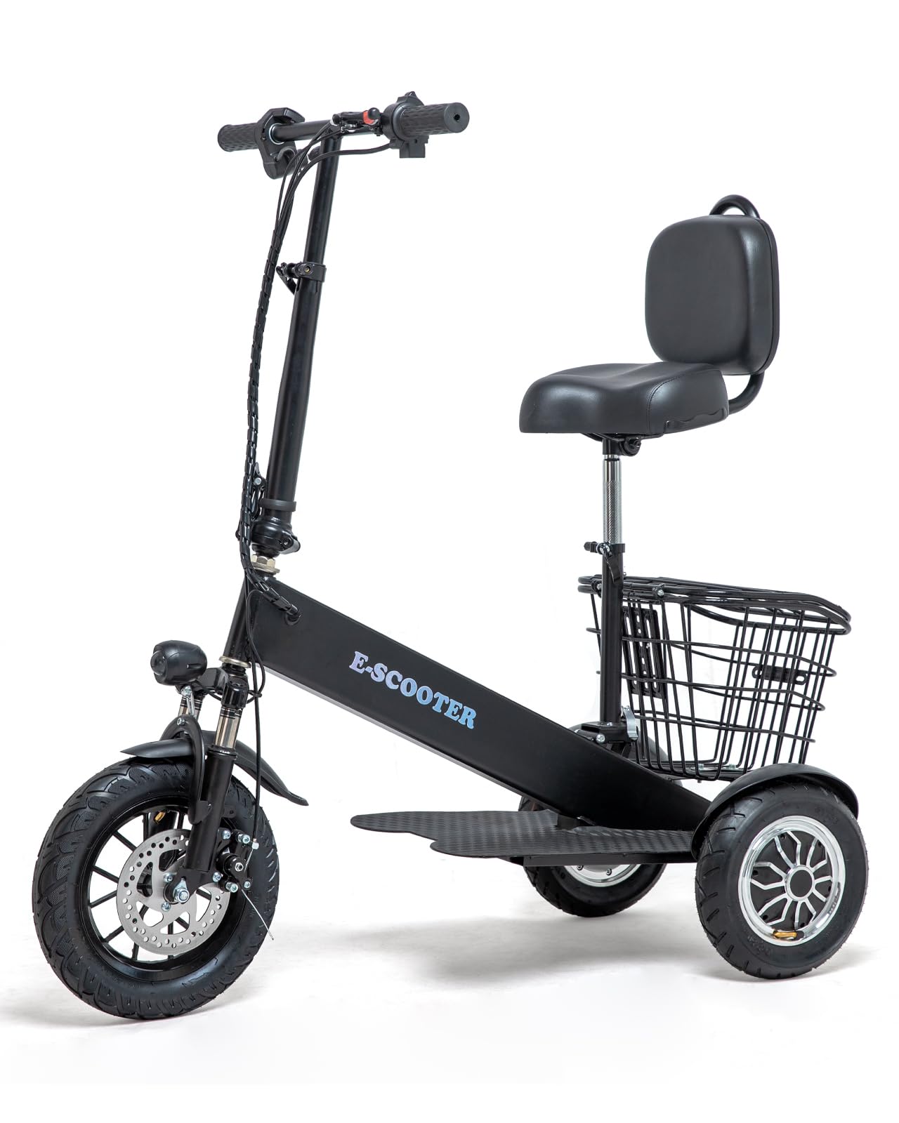 3 Wheel Mobility Scooter, Electric Power Mobile Wheelchair for Seniors Adult, Powered Mobility Scooters with LED Headlights and Basket, All-Terrain Pneumatic Tires, 30°Climbing, 330lbs Capacity