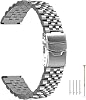 Kai Tian 3D Watch Strap Watch Band 5 Beads Stainless Steel Replacement Band Screw Fixed Solid Taper Link 20mm 22mm 24mm Watch Band Double Lock Divers Clasp Quick Release Watch Women Men Black