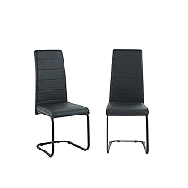 BAÏTA – Sedie Mara Set di 2 gambe in similpelle nera in metallo nero