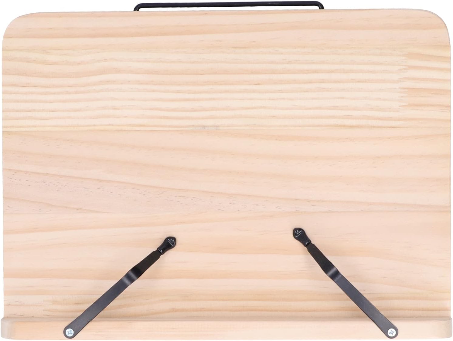 Adjustable Book Stand with Clips Wood Foldable Reading Rest Cook Book Holder Tray 7- Level Angle for Ipad Tablet Portable Sheet Music Recipe Document(Large)