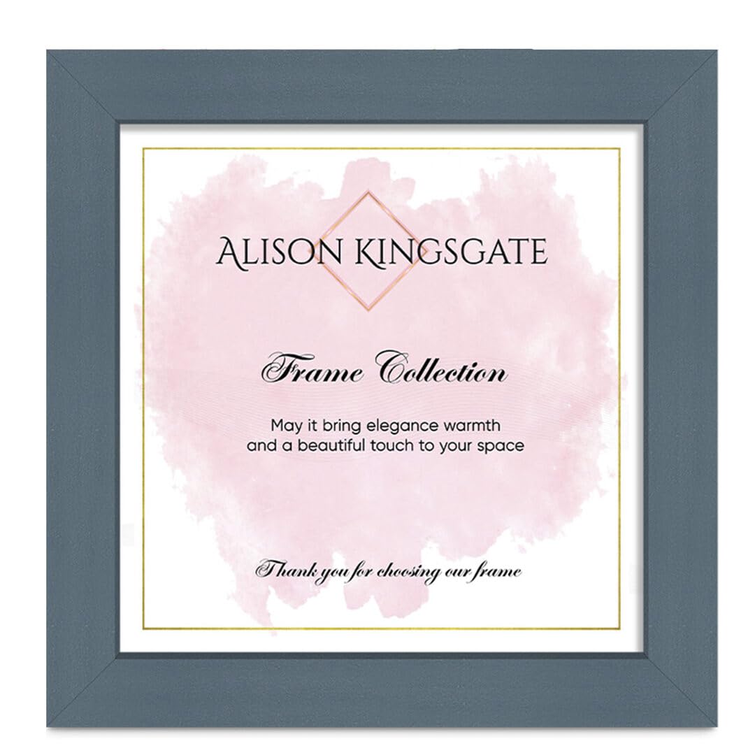 Alison Kingsgate Modern 15X15CM Navy Blue Photo Frame-Engineered Wood Picture Frames with Shatterproof Perspex - Ideal for Certificates -Wall Mount or Tabletop - Multiple Sizes & Colours Available — image 1
