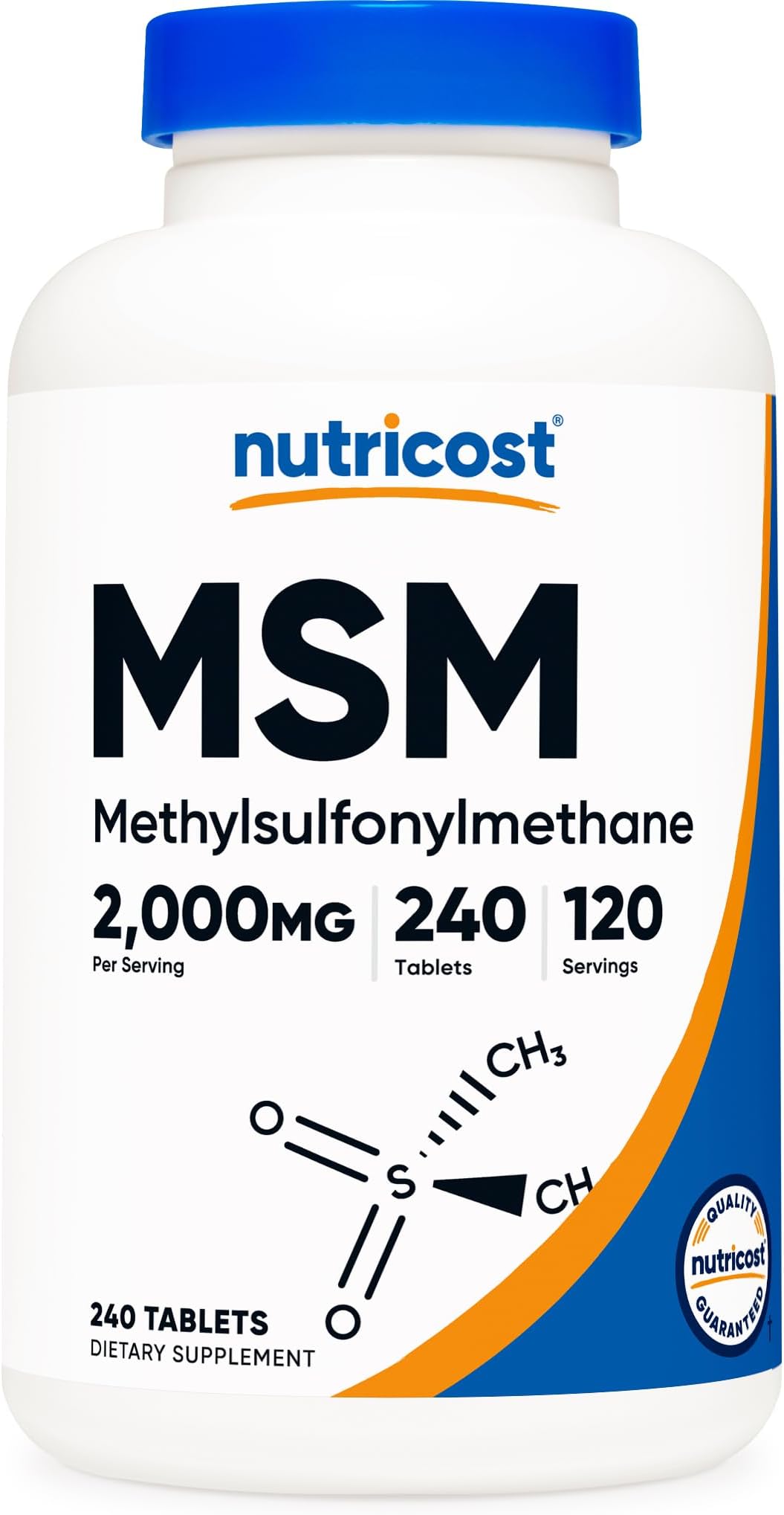 MSM Tablets (Methylsulfonylmethane) 2000mg Per Serving, 120 Servings, 240 Tablets - Non-GMO and Gluten Free