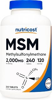 Nutricost MSM Tablets (Methylsulfonylmethane) 2000mg Per Serving, 120 Servings, 240 Tablets - Non-GMO and Gluten Free