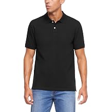 GAP Pique Polo Shirts for Men, Lightweight Cotton T Shirts for Man - Black Medium