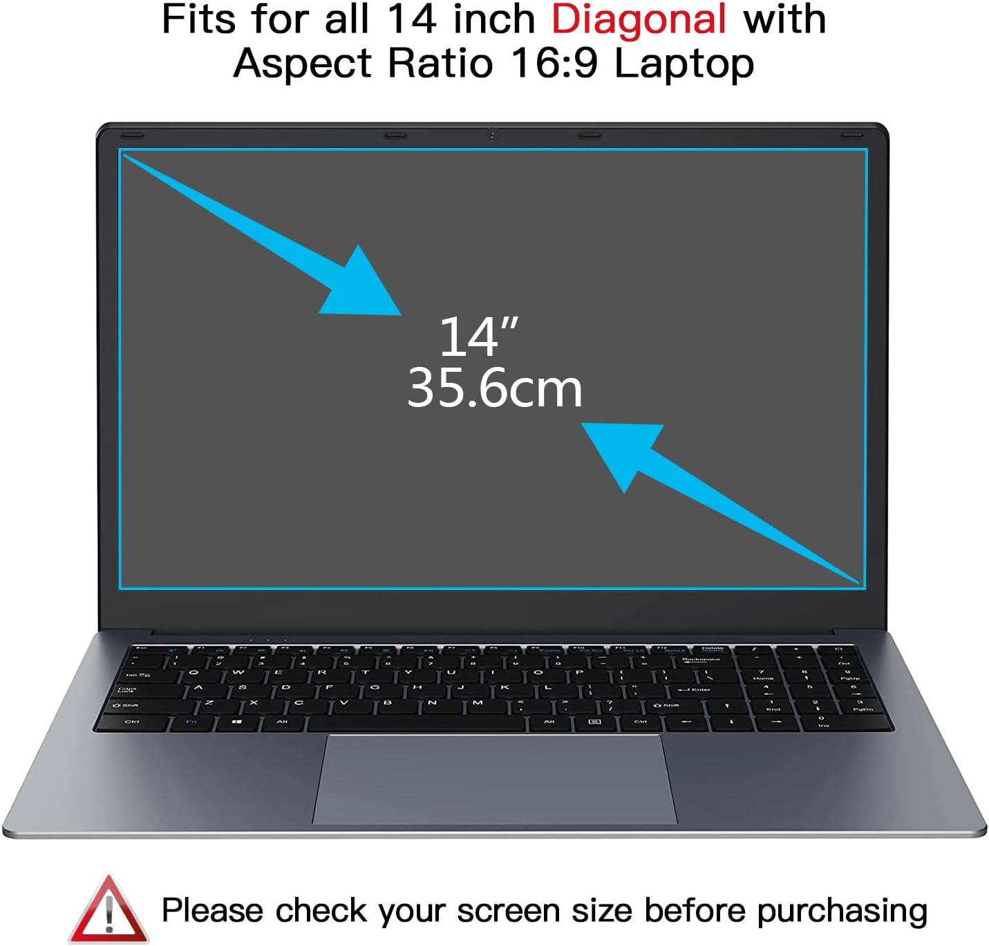 2 Pcs 14 Inch Laptop Anti Blue Light Screen Protector, Eye Protection Blue Light Blocking & Anti Glare Filter Film for 14" with 16:9 Aspect Ratio Laptop