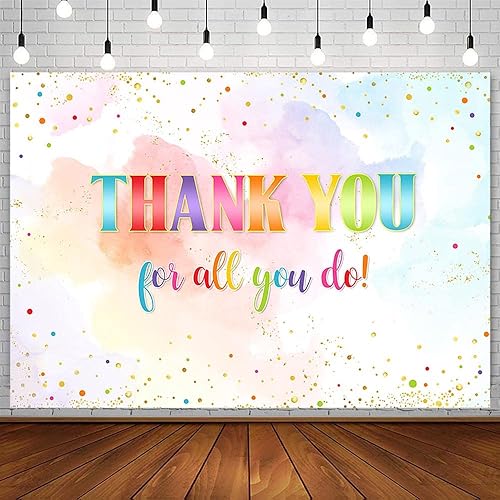 Miniatura 1 de Telón de fondo de 7 x 5 pies con texto en inglés "We Truly Appreciate You", decoración de fiesta con texto en inglés "Thank for All You Do", para