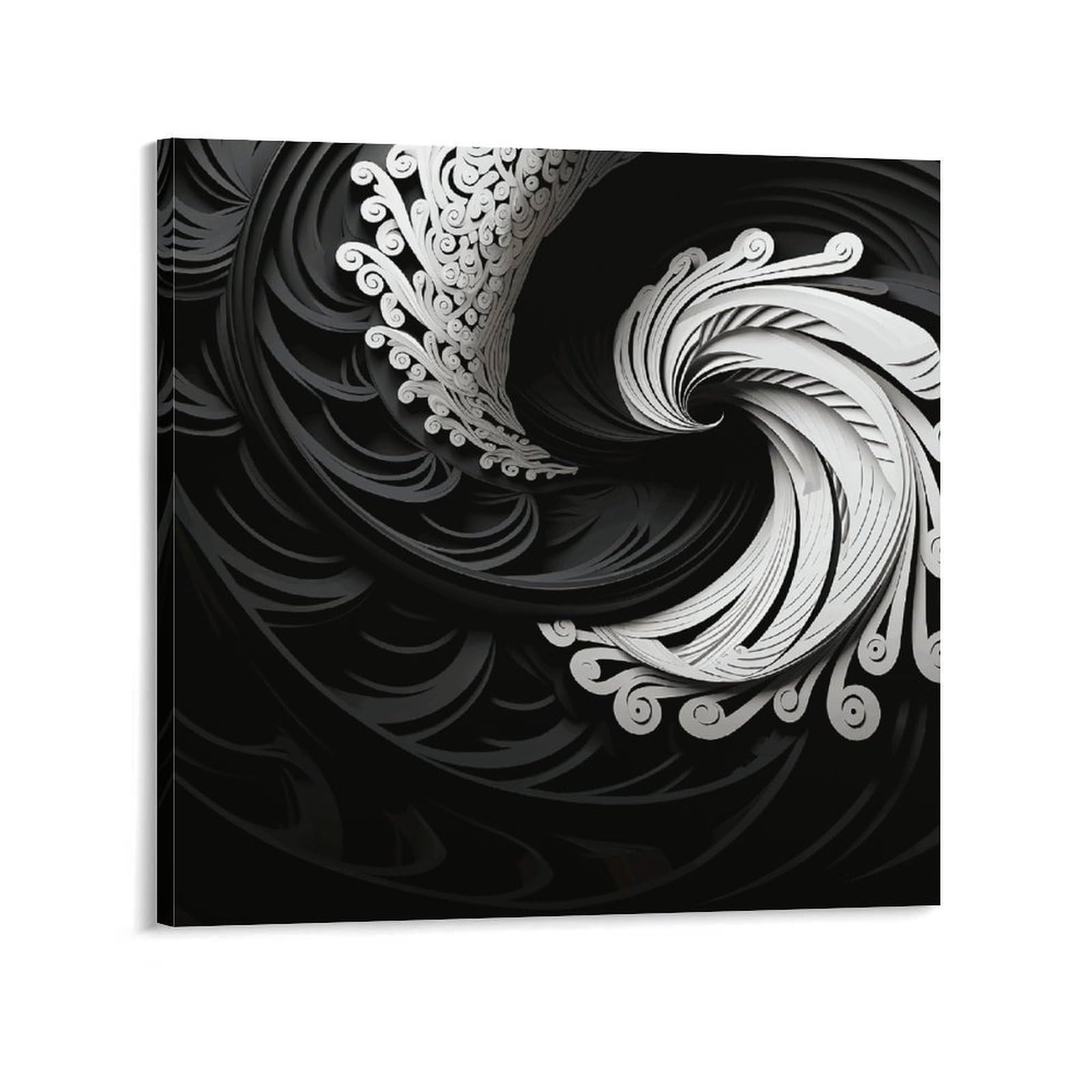 KLOPH Black And White Image Canvas Wall Art for Living Room 10x10inch Modern Artwork Painting for Bathroom Hanging Canvas Prints Aesthetic Wallart for Bedroom Kitchen Office Wall Decor