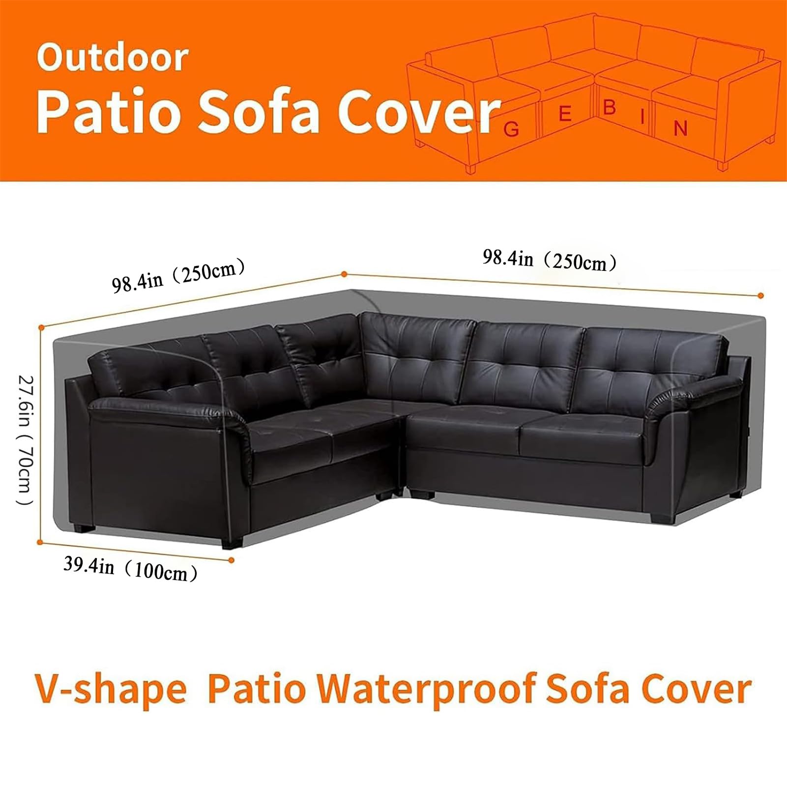 Copridivano Angolare Da Giardino Impermeabile 320x320x80 Cm Verde - Copertura Protettiva Per Mobili A L E V - Foto 11