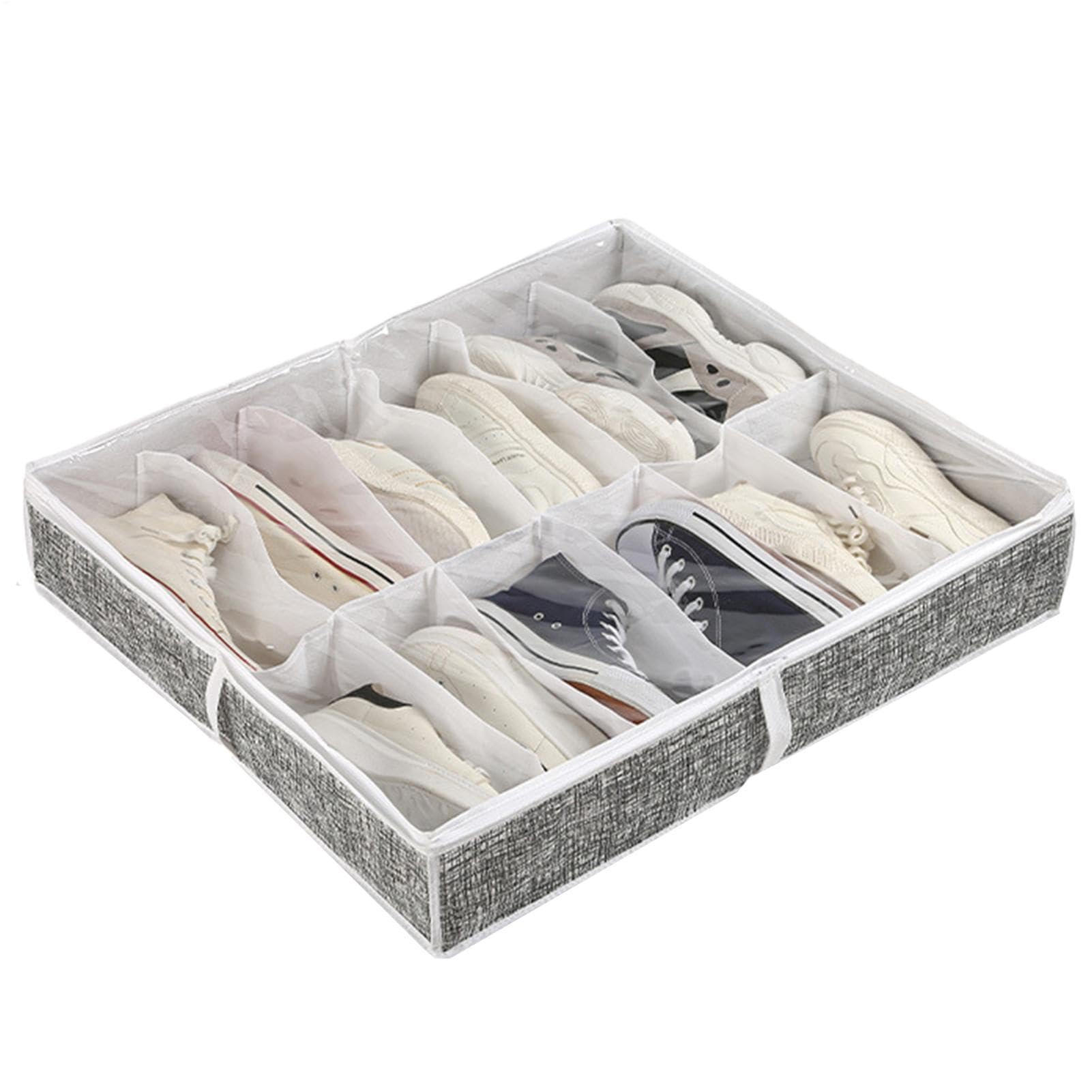 Almacenamiento de zapatos debajo de la cama para 6 pares con tapa transparente