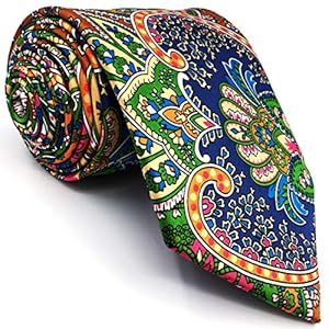 Shlax&Wing Multicolor Mens Ties Neckties Paisley Red Green Yellow