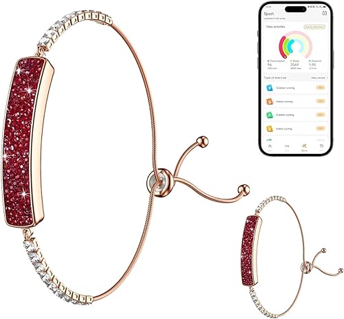 Pulsera inteligente para mujer, rastreador de actividad física impermeable de 5 ATM con frecuencia cardíaca, oxígeno en sangre, monitor de sueño y