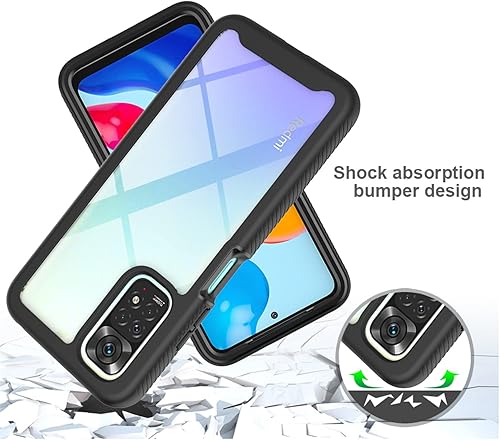 Miniatura 4 de Funda para Redmi Note 11S 4G, Redmi Note 11 delgada, funda protectora transparente de cuerpo completo para hombres y mujeres, a prueba de golpes,