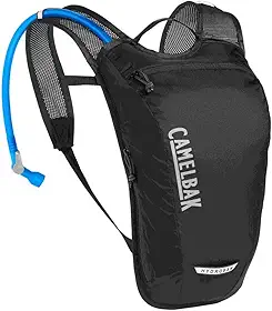 CamelBak Mochila De Hidratação Hydrobak Light Para Ciclismo, 50 Oz, Preta/Prateada