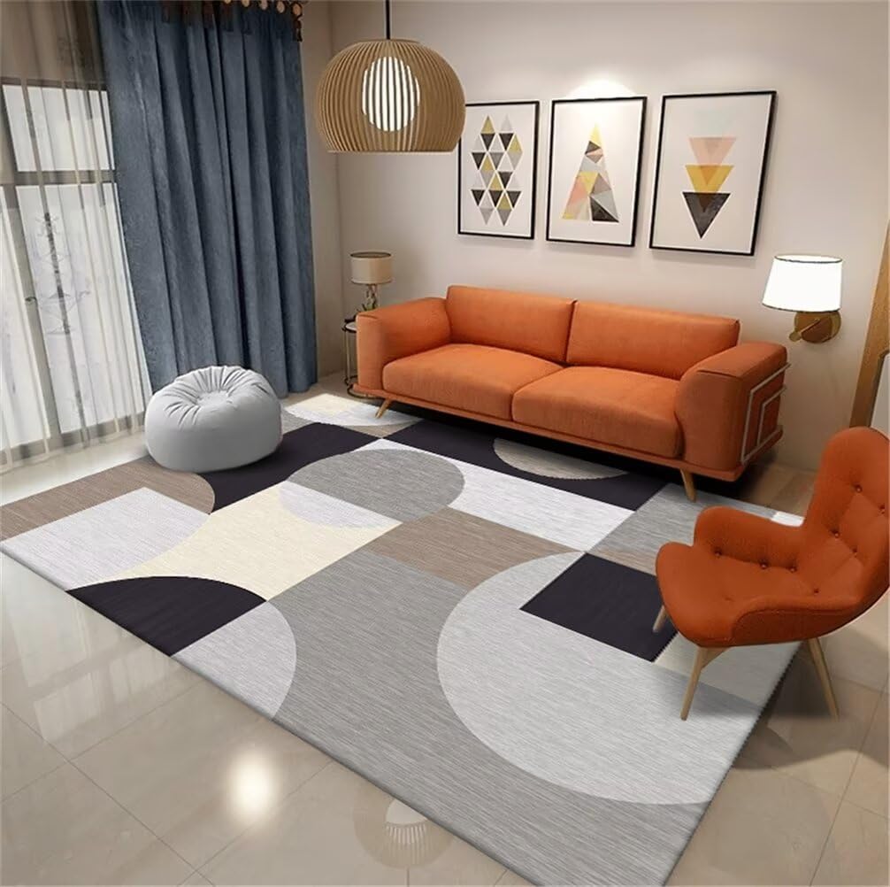 Petit tapis de salon gris moderne pour protéger le sol des frottements
