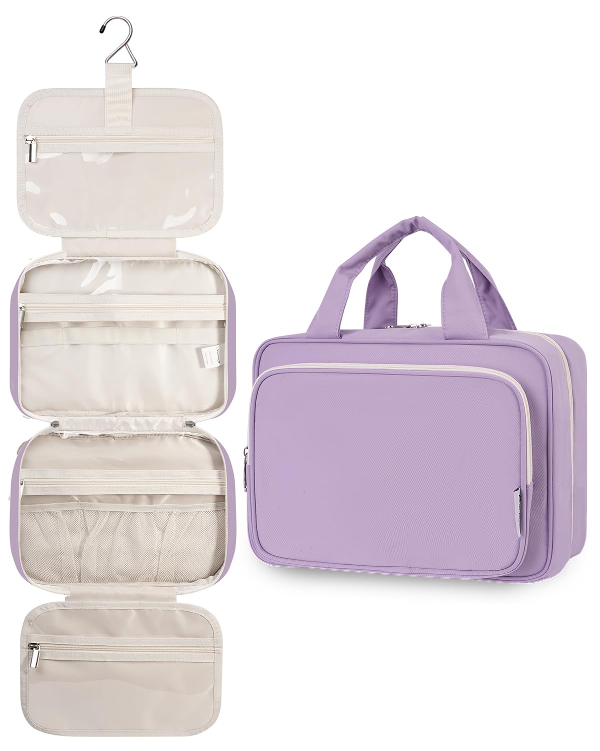 Narwey Bolsa de Aseo Bolsa de Maquillaje de Viaje Organizador de Cosmético Neceser Maquillaje para Mujeres y Niñas (Negro(Mediano)) — view 37