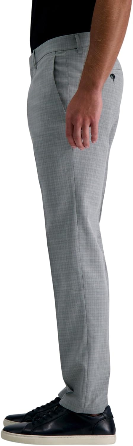 Kenneth Cole Reaction Men's Stretch Mini Plaid Slim Fit Flat Front Dress Pant Pants, Grey, 30 x 32 - Image 2