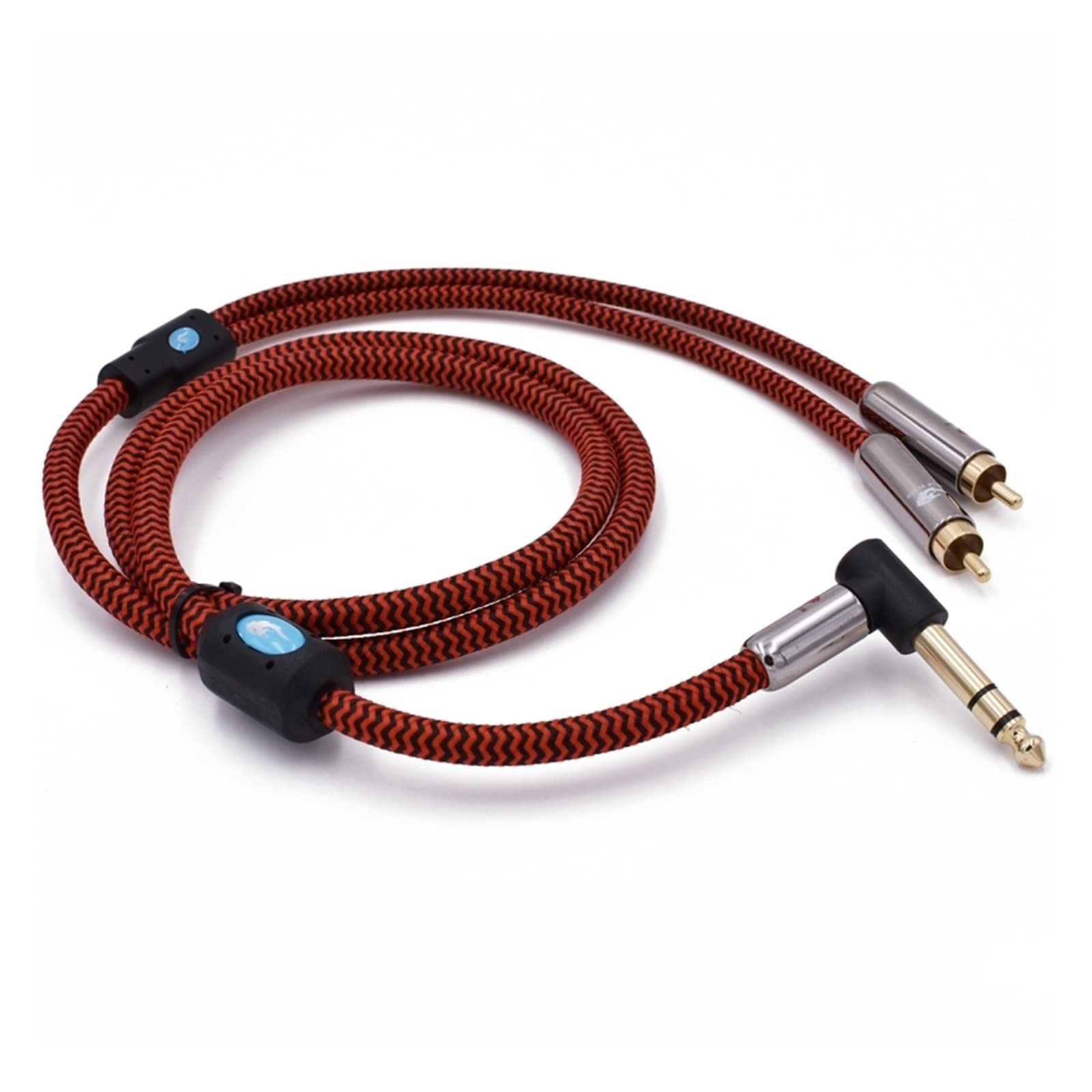 Artemisia Cavo Audio HiFi Stereo da 6,35 mm a Doppio RCA Compatibile con Console Mixer AMP angolato 1/4quot;Jack TRS a 2 Cavi schermati RCA 1M 2M 3M 5M 8M 10M (Size : 12meter)