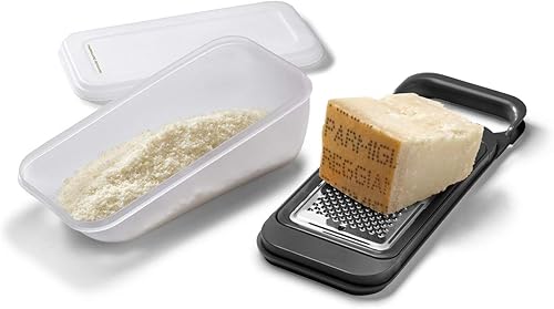 PARMIGIANO RALLADOR DE ACERO INOXIDABLE CON CONTENEDOR Y CUBIERTA