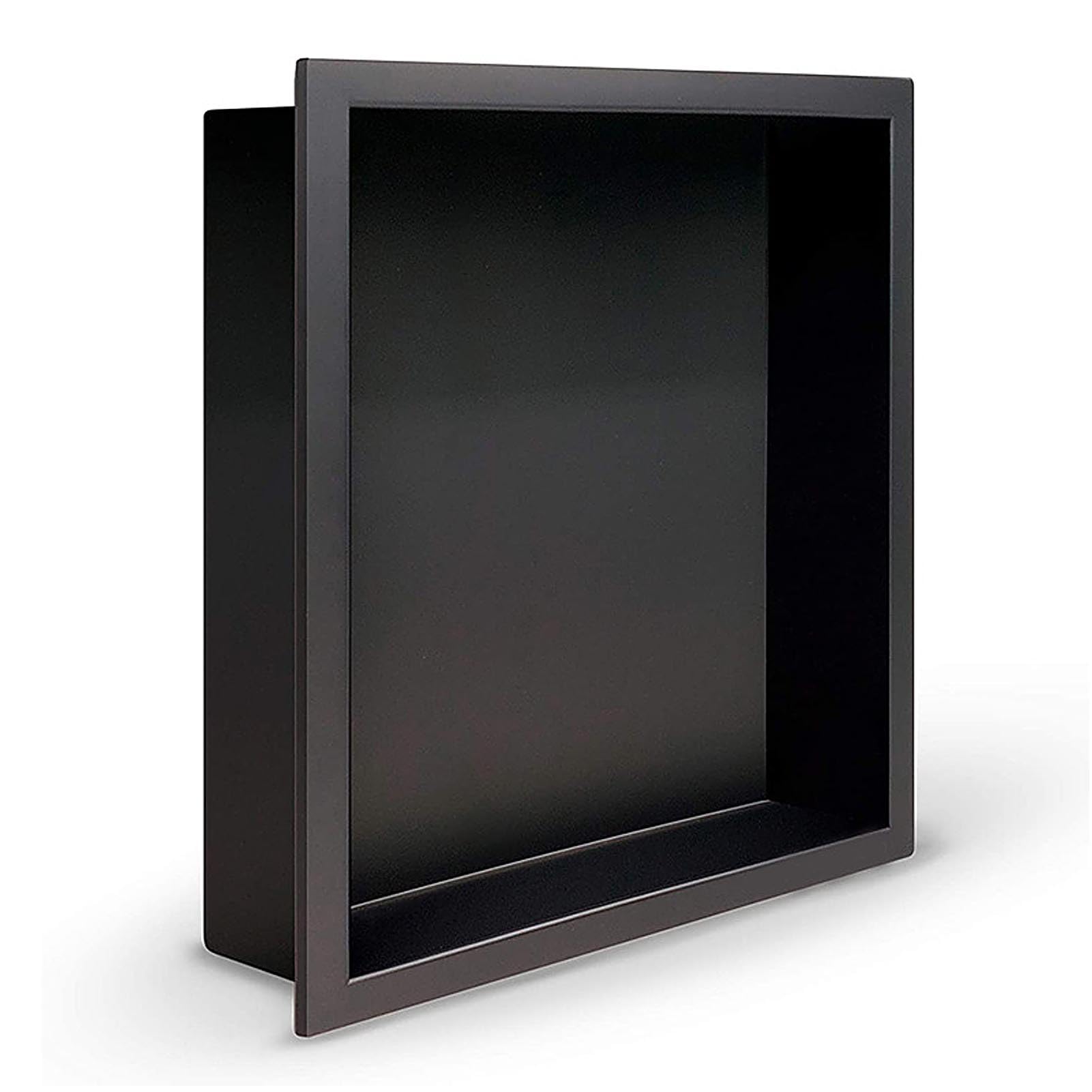 KaBuea Shower Niche No Tile Need 32x32cm Matte White Bathroom Insert Shelf 1 Layer 304 Stainless Steel Recessed