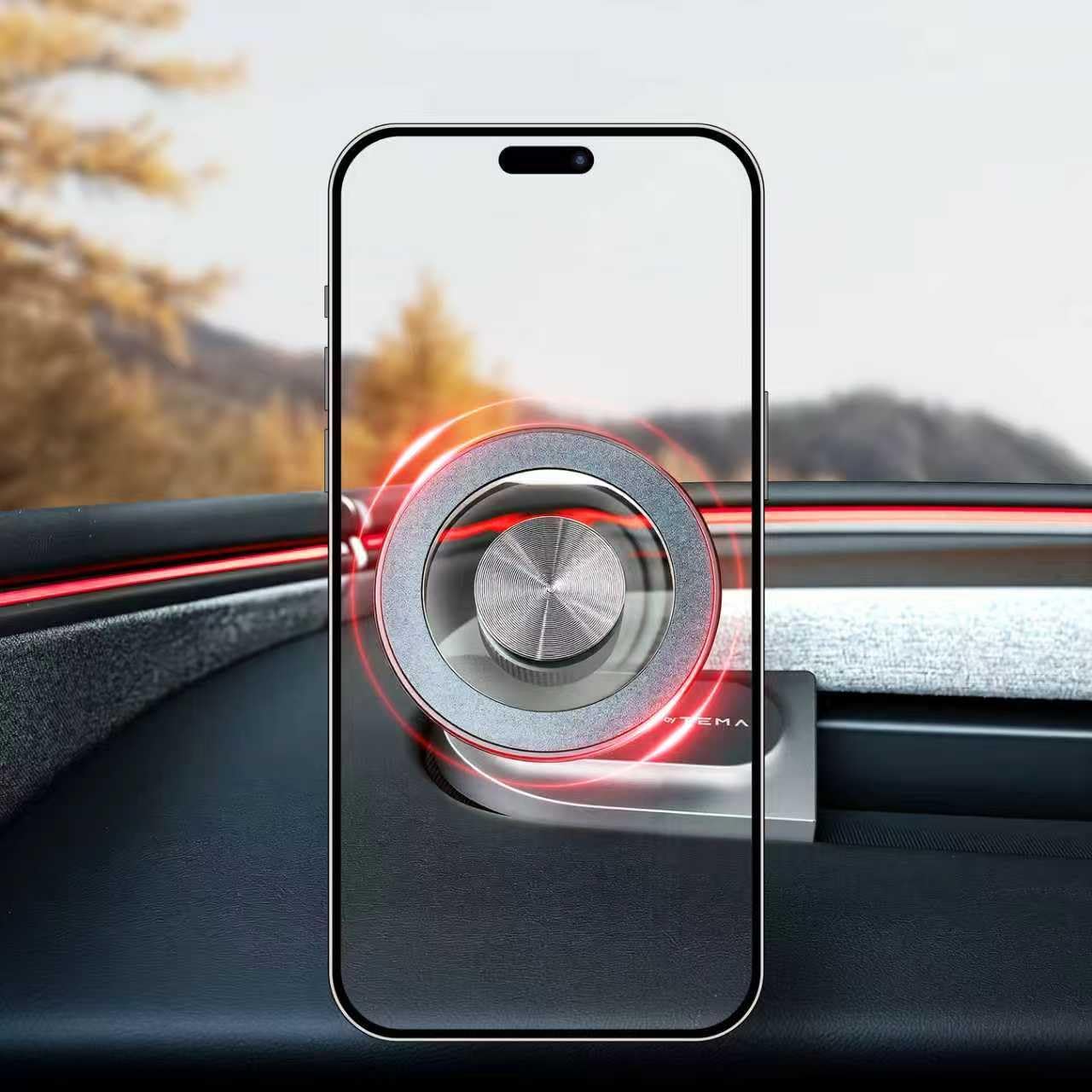 Magnetic Phone Mount for 2025 2026 Tesla Model Y Juniper, Driver-Side Vent MagSafe Phone Holder for 2024-2026 Tesla Model 3 Highland, Tesla Model Y Accessories,360° Adjustable Magnet MagSafe Car Mount