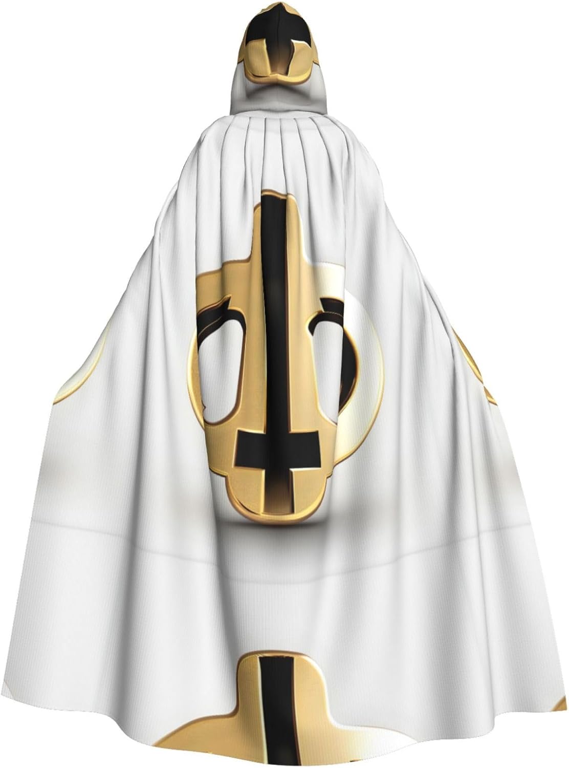 Golden Pattern Men Women Halloween Role Play Party Decoration Hooded Poncho