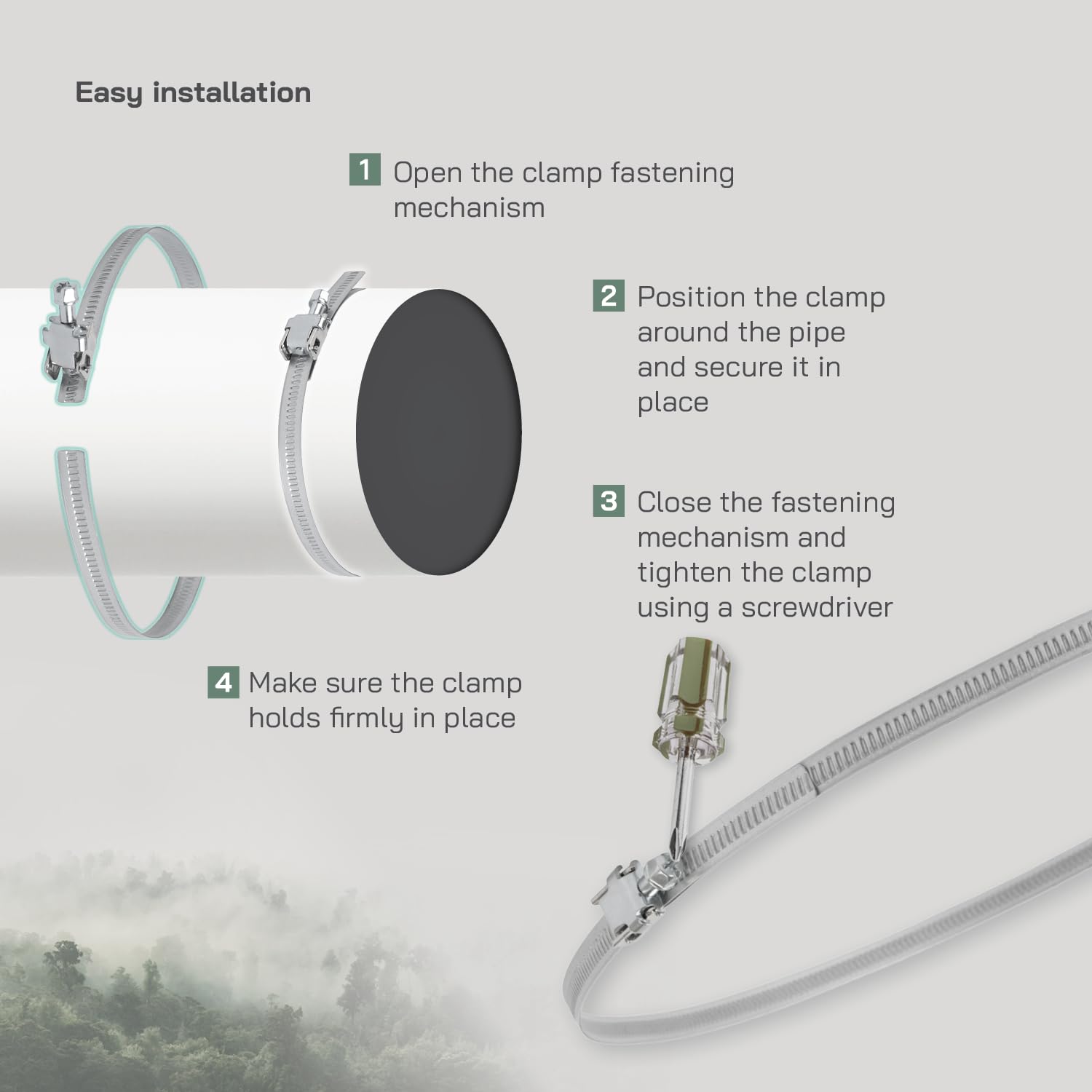 5" Inch Ducting Clamp - 10 Pieces Of Adjustable Galvanized Steel Duct Hose Clamps With Worm Gear