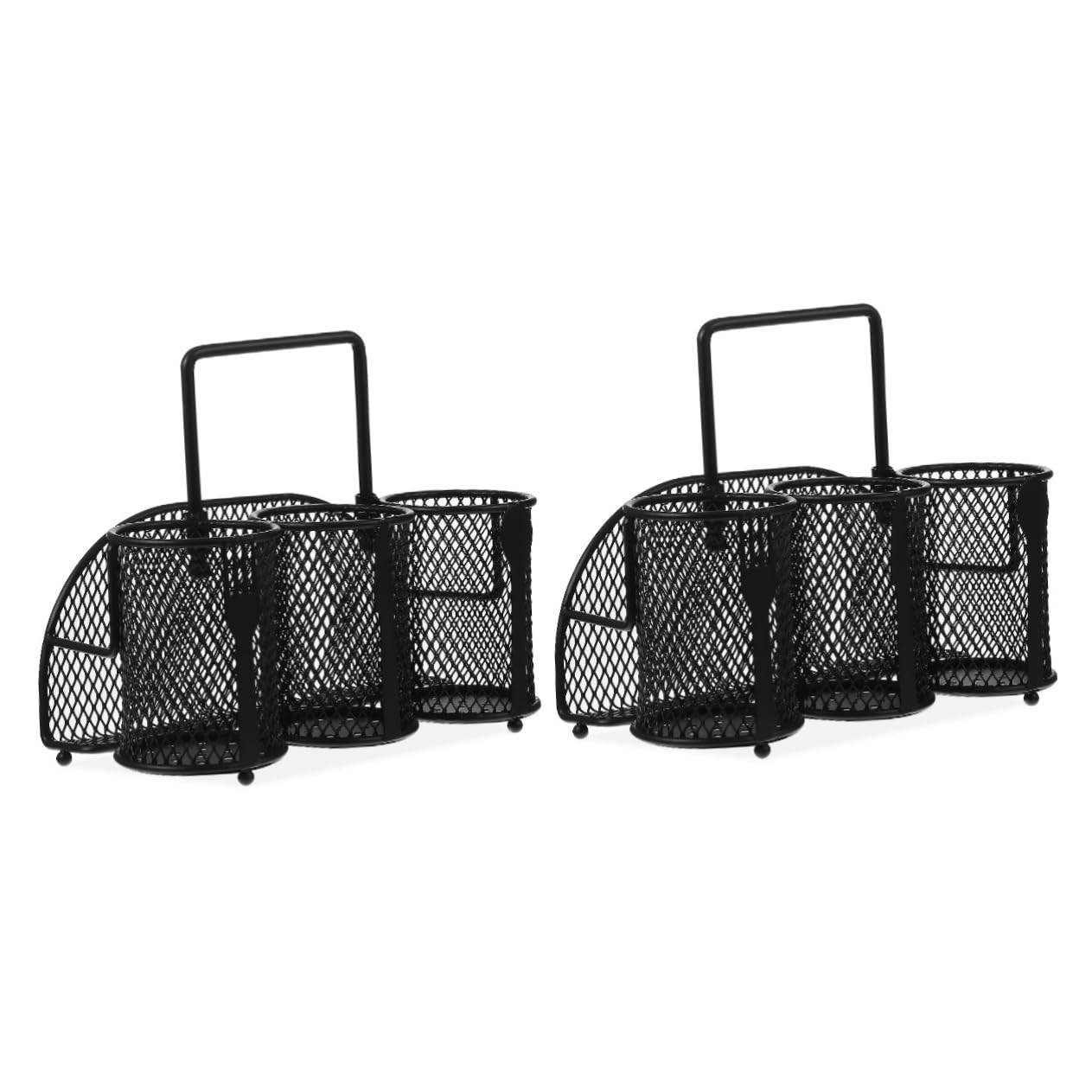 PRETYZOOM 2 Piezas Caja De Almacenamiento De Vajilla para Picnic Al Aire Organizador De Despensa sobre La Puerta Condimento Cesta De Palillos Tendedero para Utensilios Black Planchar