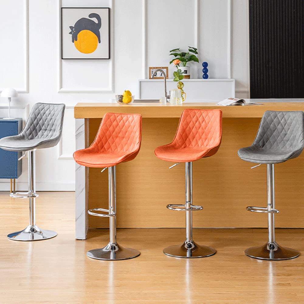 カウンターチェア 2脚セット 回転 ハイチェア オレンジキッチンカウンター