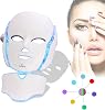 7 Renkli LED Maske, Yüz Maskesi LED 7 Renk Yüz Cilt Bakım Maskesi Taşınabilir SPA Yüz LED Maske Boyun, Beyaz