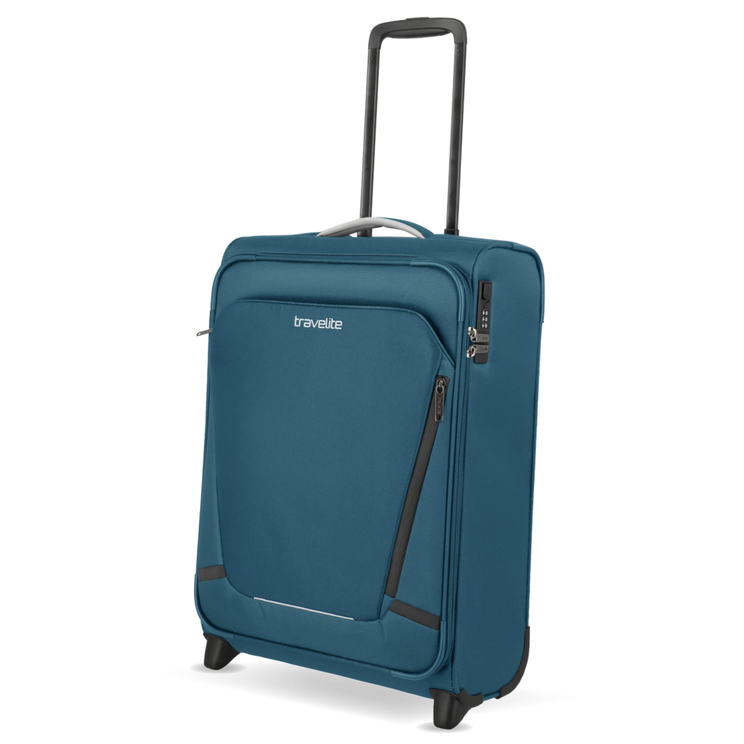 Travelite Jetpack Handgepäck Koffer 55x40x20 cm, für Ryanair & Condor, 1,7 kg, ultraleichtes Weichgepäck, 2-Rollen, Zahlenschloss, aufsteckbarer Trolley