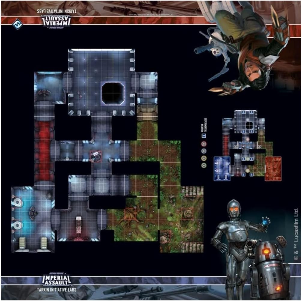 Star Wars Imperial Assault Board Game Tarkin Initiative Labs Skirmish Map - 26" by 26" Slip-Resistant Neoprene Playmat, Board Game Accessory, 1-5 Players, Made by Fantasy Flight Games
