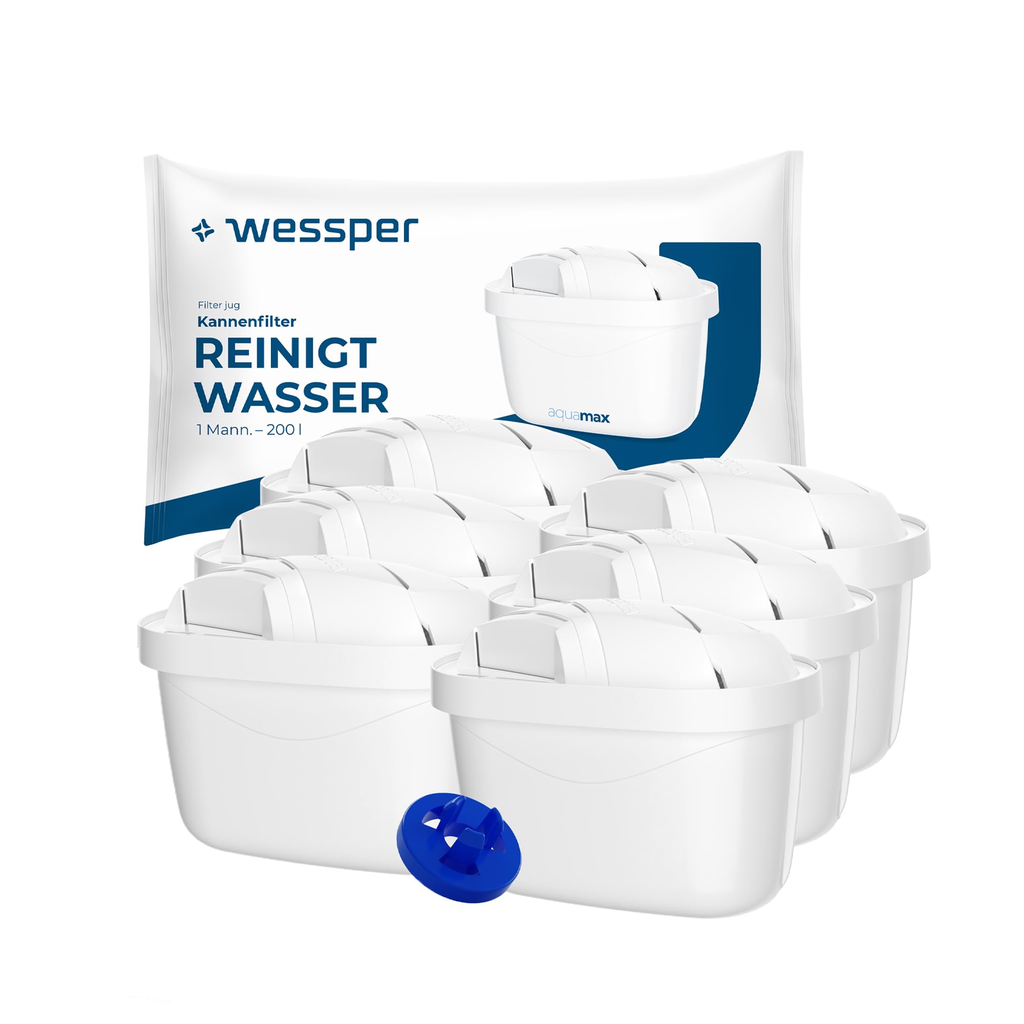 Filtro de agua para jarra elimina cal y cloro con repuestos Wessper universales