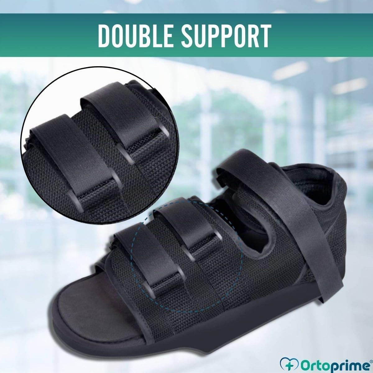 OrtoPrime Chaussure postopératoire au talon réglable - Chaussures orthopédiques pour opération du pied - Chaussure bilatérale post-chirurgicale (taille L (42-44)