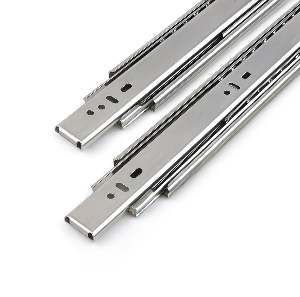 MHS Hettich KA-5632 Telescopic Drawer Channel, 45 kg Load Capacity, Side Mount, Full Extension — Zinc Galvanised Steel (10" - 250 MM)