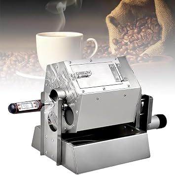 Electric Coffee Bean Roaster,Gas Coffee Bean Baker Drum Type Stainless Steel,3.4l Drum Type Coffee Roaster,for Baking Coffee,Chestnut,Peanuts,Grain