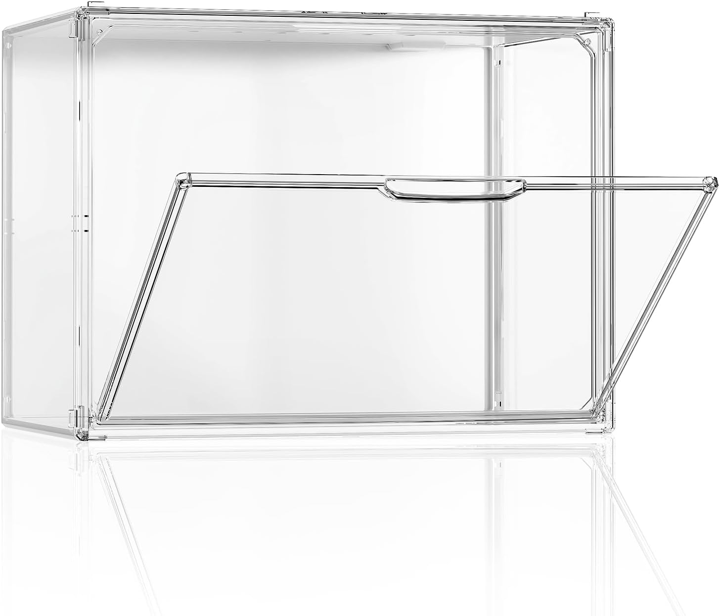 Clear Display Case for Figure Collectibles Bind Box Display Case with Magnetic Door, Acrylic Figurine Display Box for Popmart Labubu Doll, 1 Pack
