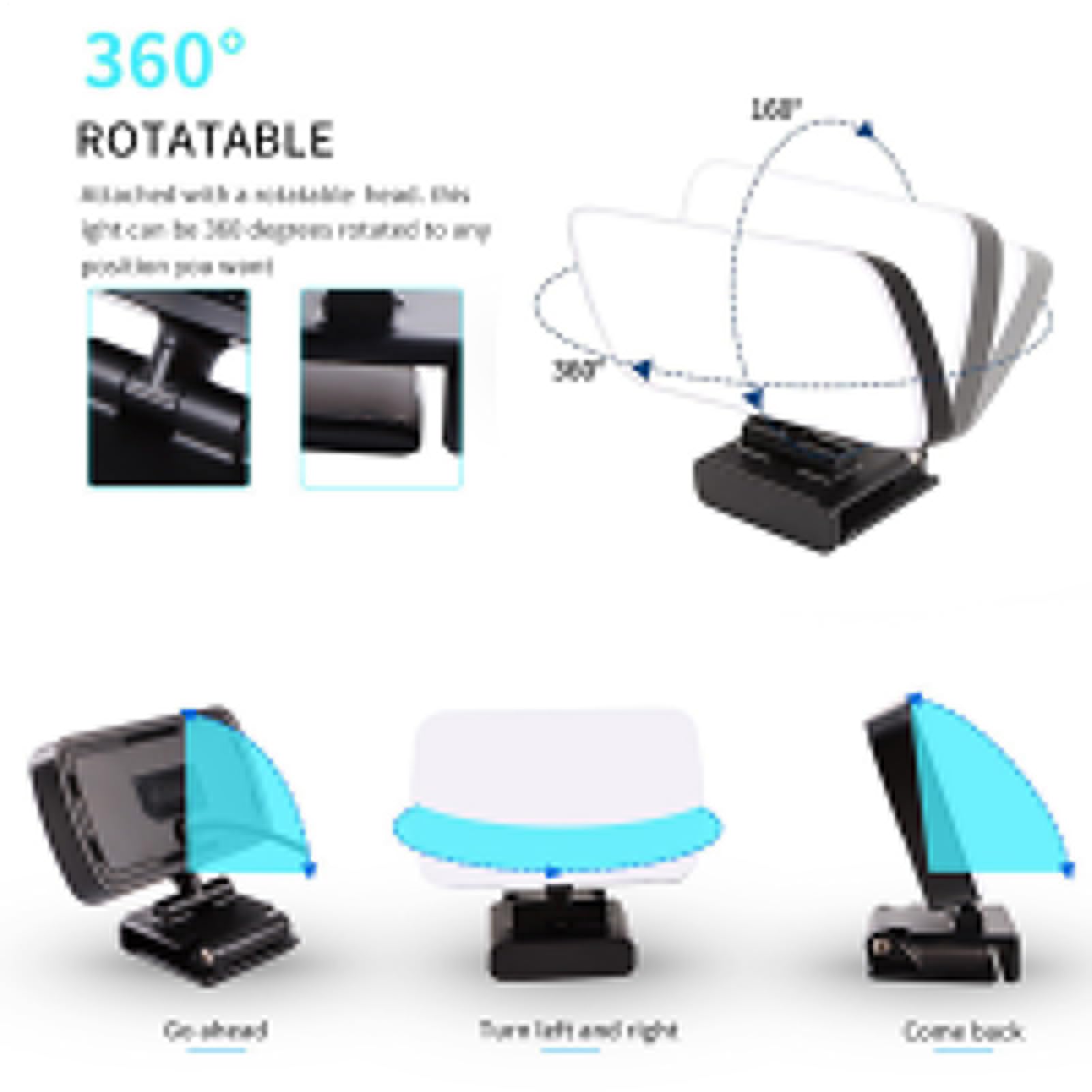 Video Conference Lighting, Ajustable 3 Modos de iluminación con función Regulable, 360° Rotatable Computer Light, Ideal para reuniones y transmisión en, Solid Color, Single Unit