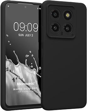 Microsonic Matte Silicone Xiaomi Mi 14 için Kılıf Siyah [Mi 14 ile Uyumlu Kılıf - Siyah]