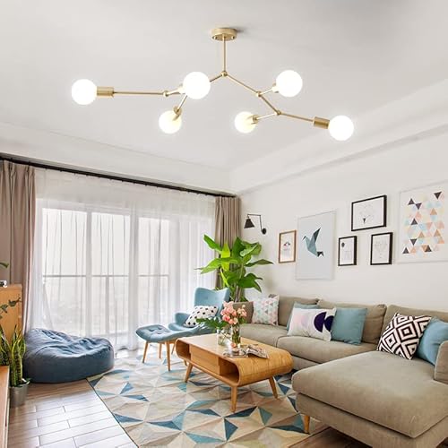 Home-Neat Lustre Pendente Sputnik Moderno 6 Luzes E27 Luminária de teto Para Decoração De Sala De Es