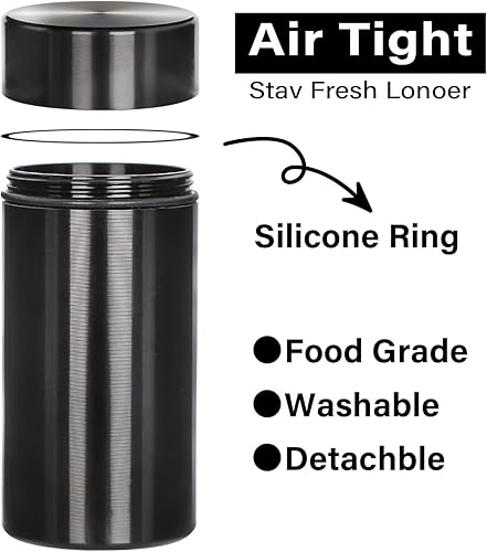 Miniatura 7 de Tarro a prueba de olores, contenedor de almacenamiento hermético portátil con anillo de silicona, botella de aluminio multiusos de 1.6 fl oz para